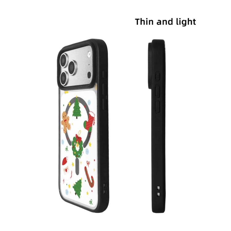 For iPhone 17 Pro Max Christmas Series Strong Magnetic Painted Black Edge Phone Case