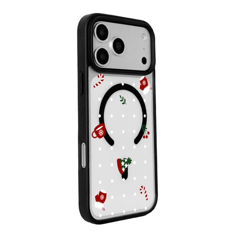 For iPhone 17 Pro Max Christmas Series Strong Magnetic Painted Black Edge Phone Case