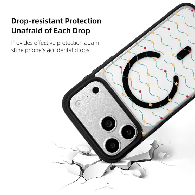 For iPhone 17 Pro Max Christmas Series Strong Magnetic Painted Black Edge Phone Case