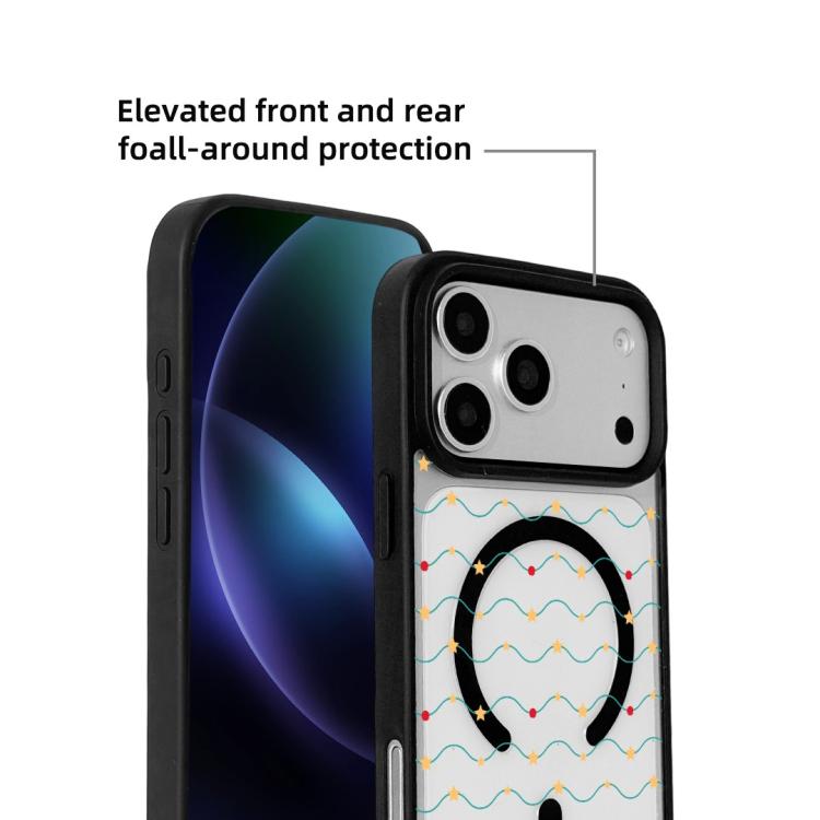 For iPhone 17 Pro Max Christmas Series Strong Magnetic Painted Black Edge Phone Case