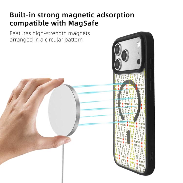 For iPhone 17 Pro Max Christmas Series Strong Magnetic Painted Black Edge Phone Case