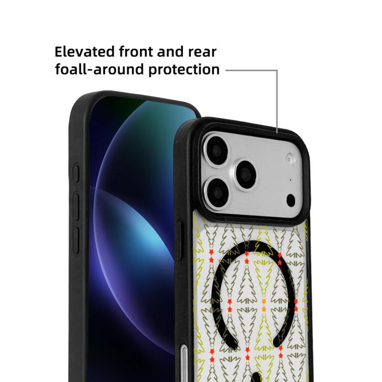 For iPhone 17 Pro Max Christmas Series Strong Magnetic Painted Black Edge Phone Case