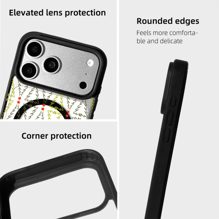 For iPhone 17 Pro Max Christmas Series Strong Magnetic Painted Black Edge Phone Case