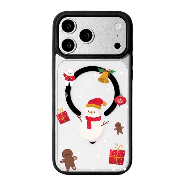 For iPhone 17 Pro Max Christmas Series Strong Magnetic Painted Black Edge Phone Case