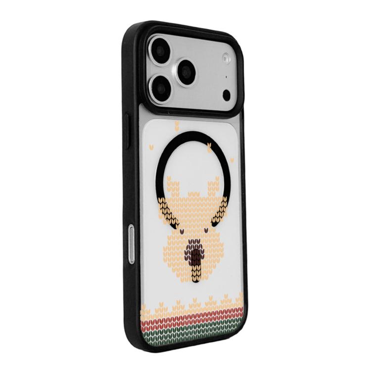 For iPhone 17 Pro Max Christmas Series Strong Magnetic Painted Black Edge Phone Case