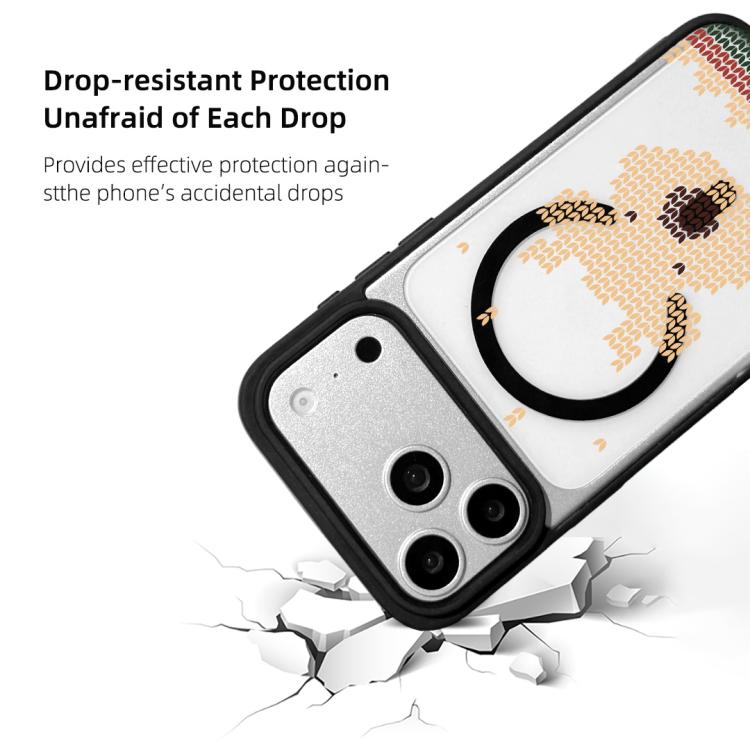 For iPhone 17 Pro Max Christmas Series Strong Magnetic Painted Black Edge Phone Case