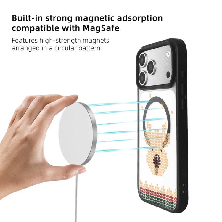 For iPhone 17 Pro Max Christmas Series Strong Magnetic Painted Black Edge Phone Case