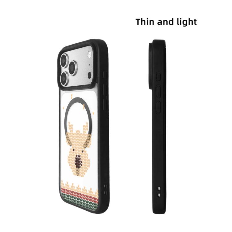 For iPhone 17 Pro Max Christmas Series Strong Magnetic Painted Black Edge Phone Case