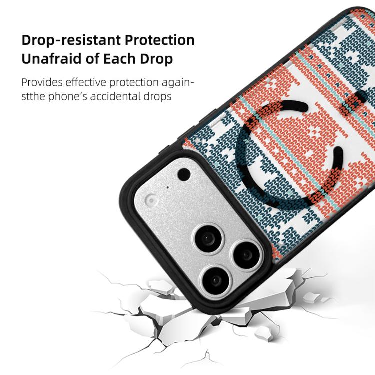 For iPhone 17 Pro Max Christmas Series Strong Magnetic Painted Black Edge Phone Case