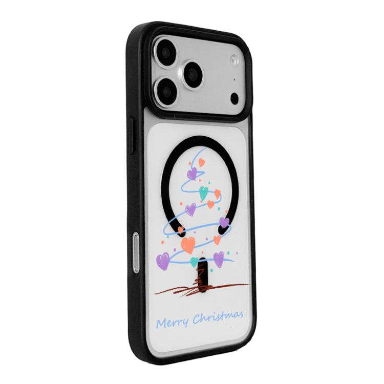 For iPhone 17 Pro Christmas Series Strong Magnetic Painted Black Edge Phone Case