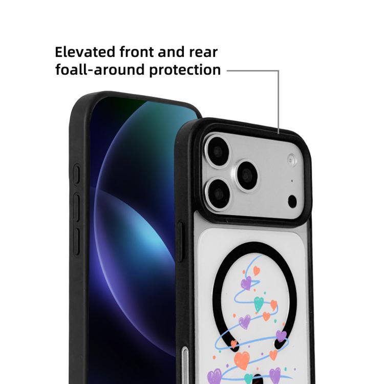 For iPhone 17 Pro Christmas Series Strong Magnetic Painted Black Edge Phone Case
