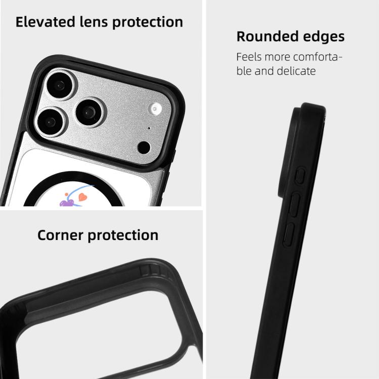 For iPhone 17 Pro Christmas Series Strong Magnetic Painted Black Edge Phone Case