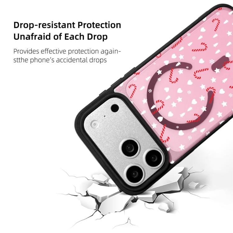 For iPhone 17 Pro Christmas Series Strong Magnetic Painted Black Edge Phone Case