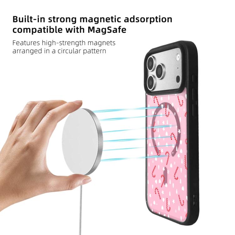 For iPhone 17 Pro Christmas Series Strong Magnetic Painted Black Edge Phone Case