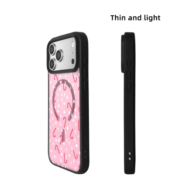 For iPhone 17 Pro Christmas Series Strong Magnetic Painted Black Edge Phone Case