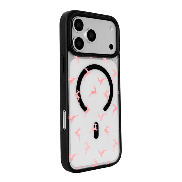 For iPhone 17 Pro Christmas Series Strong Magnetic Painted Black Edge Phone Case