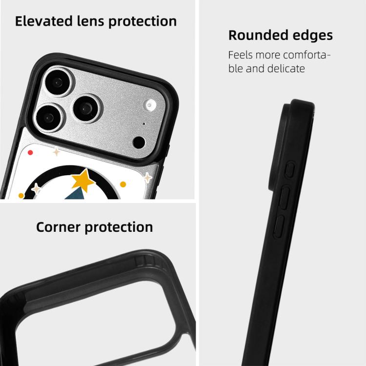 For iPhone 17 Pro Christmas Series Strong Magnetic Painted Black Edge Phone Case