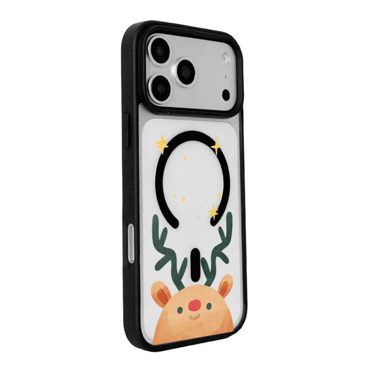 For iPhone 17 Pro Christmas Series Strong Magnetic Painted Black Edge Phone Case