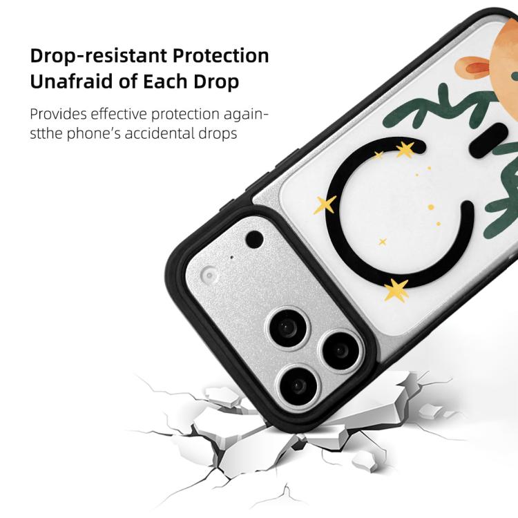 For iPhone 17 Pro Christmas Series Strong Magnetic Painted Black Edge Phone Case