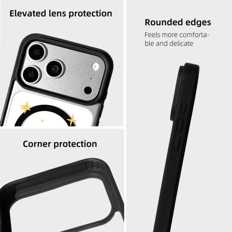 For iPhone 17 Pro Christmas Series Strong Magnetic Painted Black Edge Phone Case