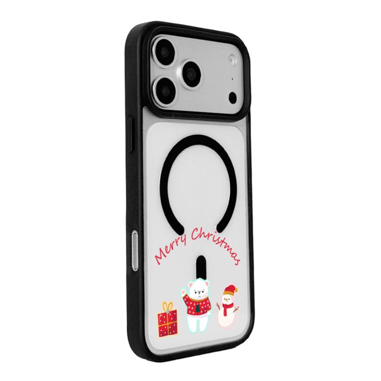For iPhone 17 Pro Christmas Series Strong Magnetic Painted Black Edge Phone Case