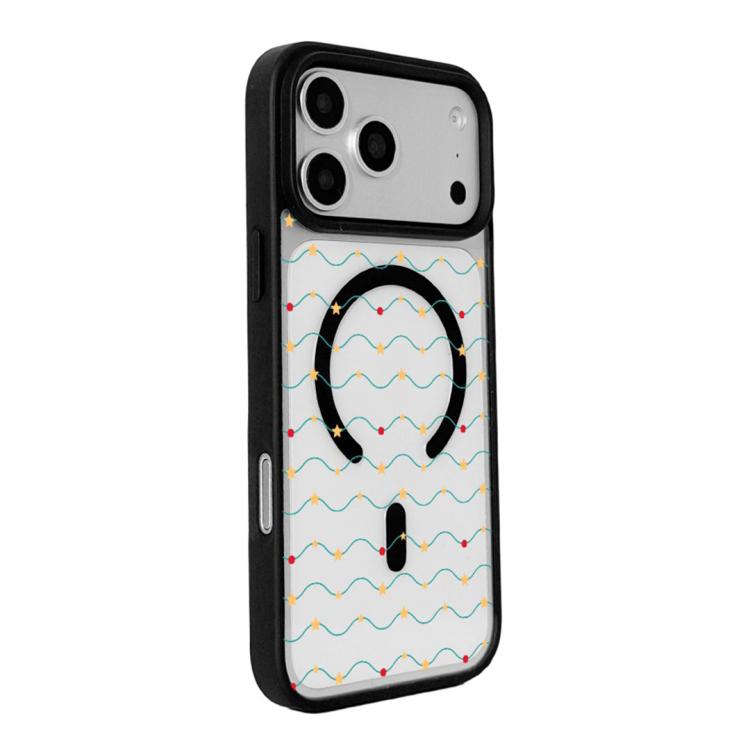 For iPhone 17 Pro Christmas Series Strong Magnetic Painted Black Edge Phone Case