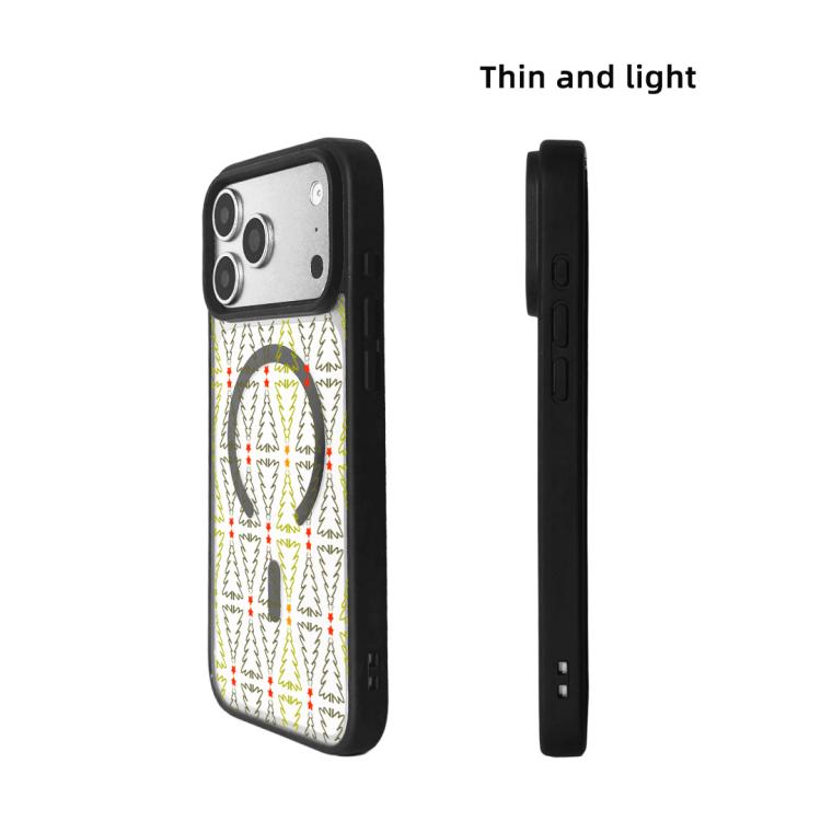 For iPhone 17 Pro Christmas Series Strong Magnetic Painted Black Edge Phone Case