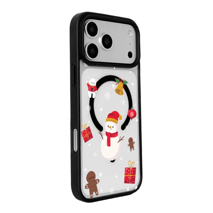 For iPhone 17 Pro Christmas Series Strong Magnetic Painted Black Edge Phone Case