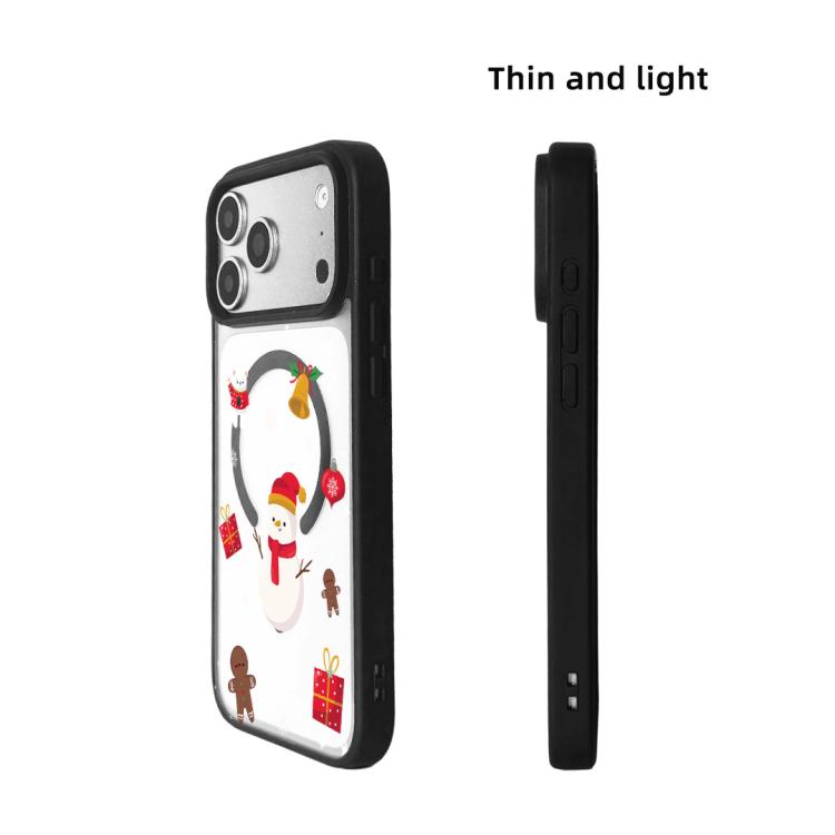 For iPhone 17 Pro Christmas Series Strong Magnetic Painted Black Edge Phone Case