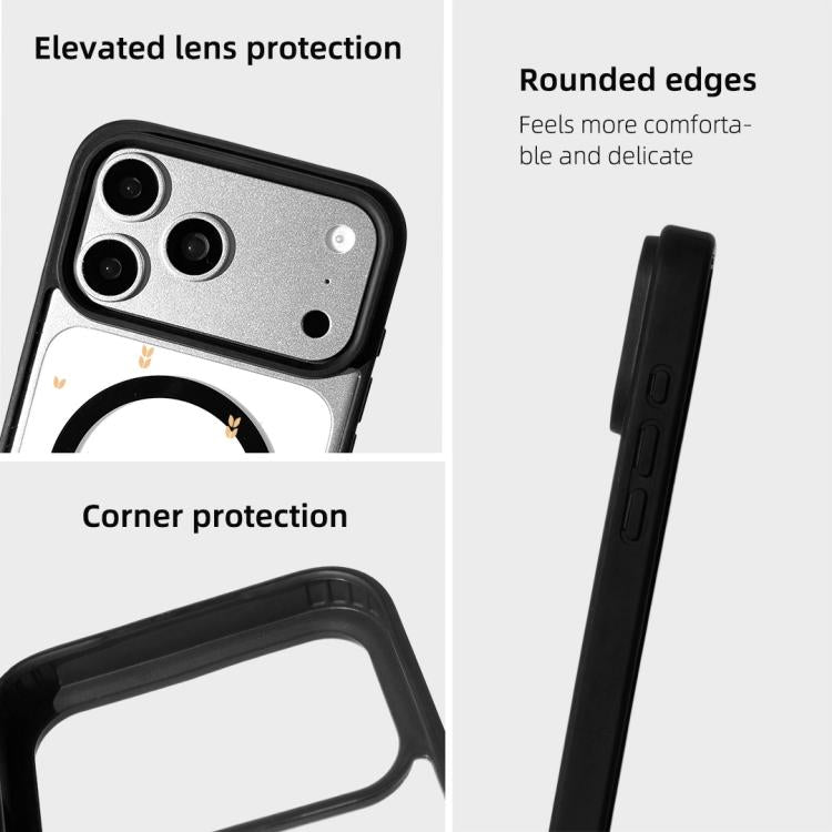 For iPhone 17 Pro Christmas Series Strong Magnetic Painted Black Edge Phone Case
