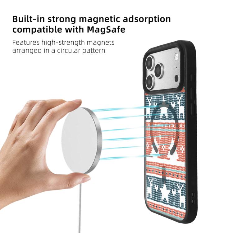 For iPhone 17 Pro Christmas Series Strong Magnetic Painted Black Edge Phone Case