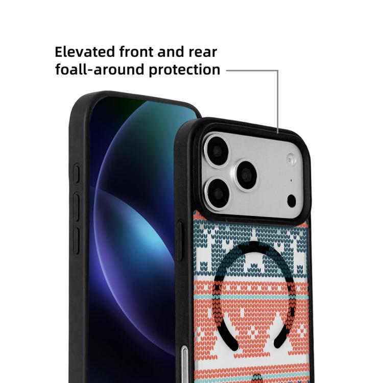 For iPhone 17 Pro Christmas Series Strong Magnetic Painted Black Edge Phone Case