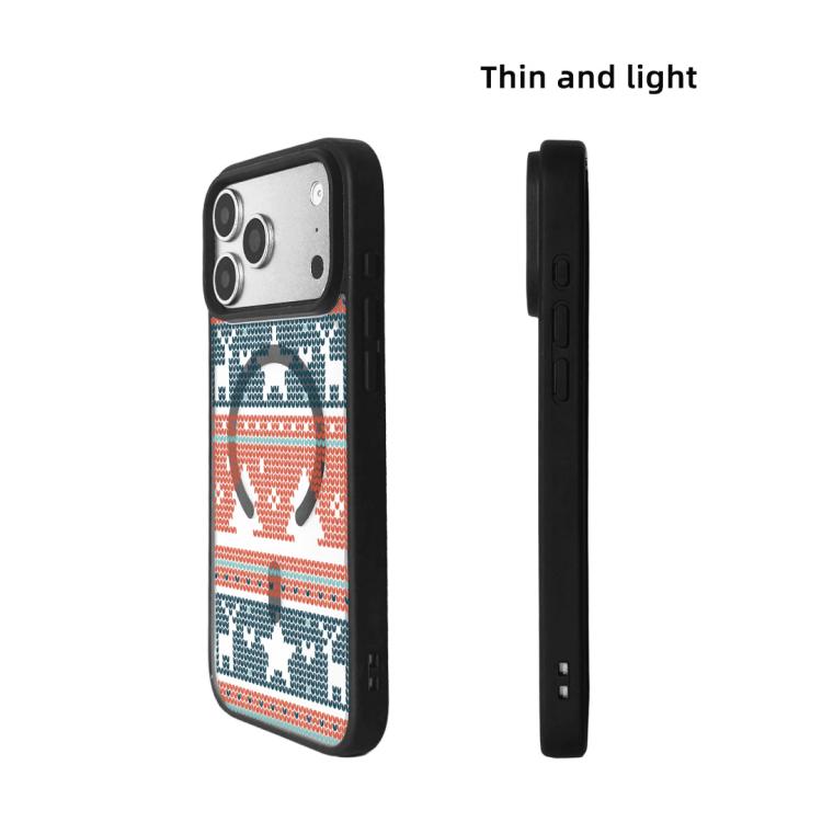 For iPhone 17 Pro Christmas Series Strong Magnetic Painted Black Edge Phone Case