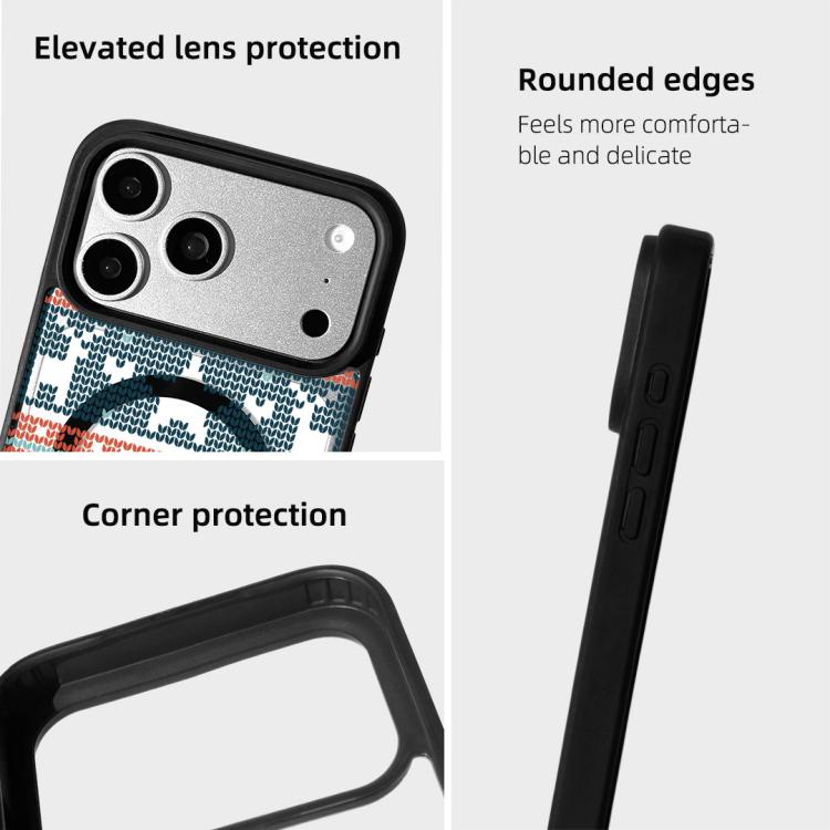 For iPhone 17 Pro Christmas Series Strong Magnetic Painted Black Edge Phone Case