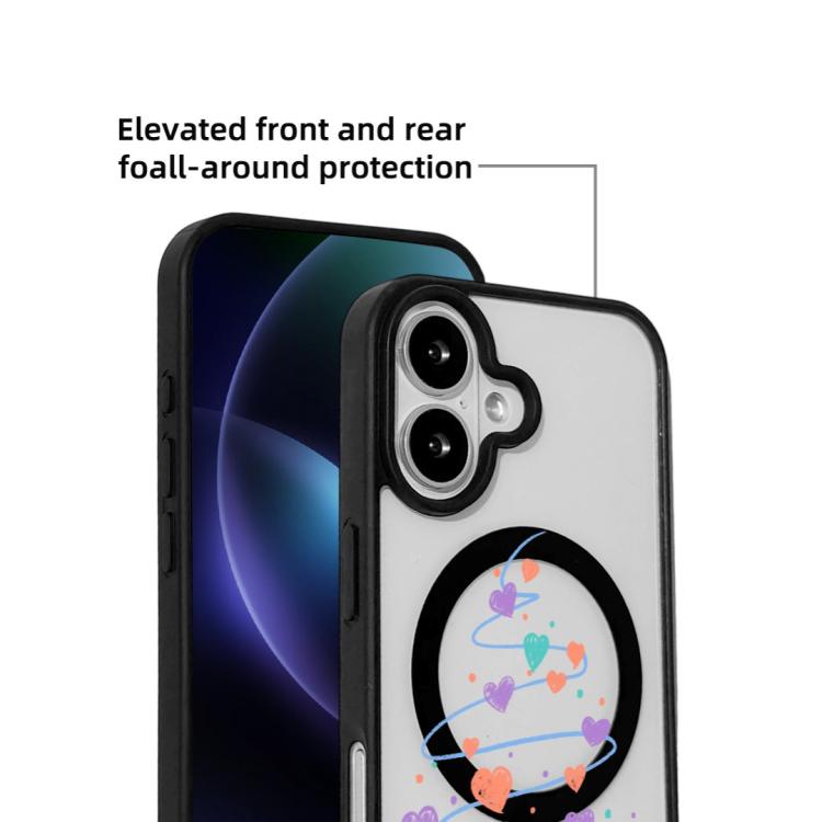 For iPhone 17 Christmas Series Strong Magnetic Painted Black Edge Phone Case