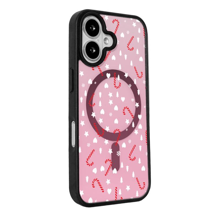 For iPhone 17 Christmas Series Strong Magnetic Painted Black Edge Phone Case