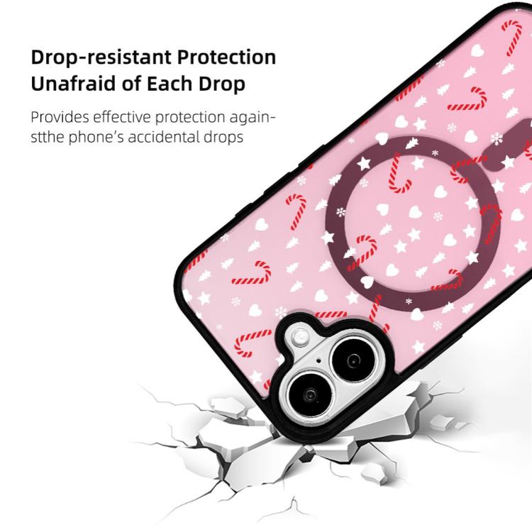 For iPhone 17 Christmas Series Strong Magnetic Painted Black Edge Phone Case