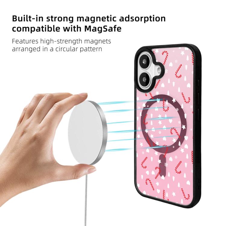 For iPhone 17 Christmas Series Strong Magnetic Painted Black Edge Phone Case