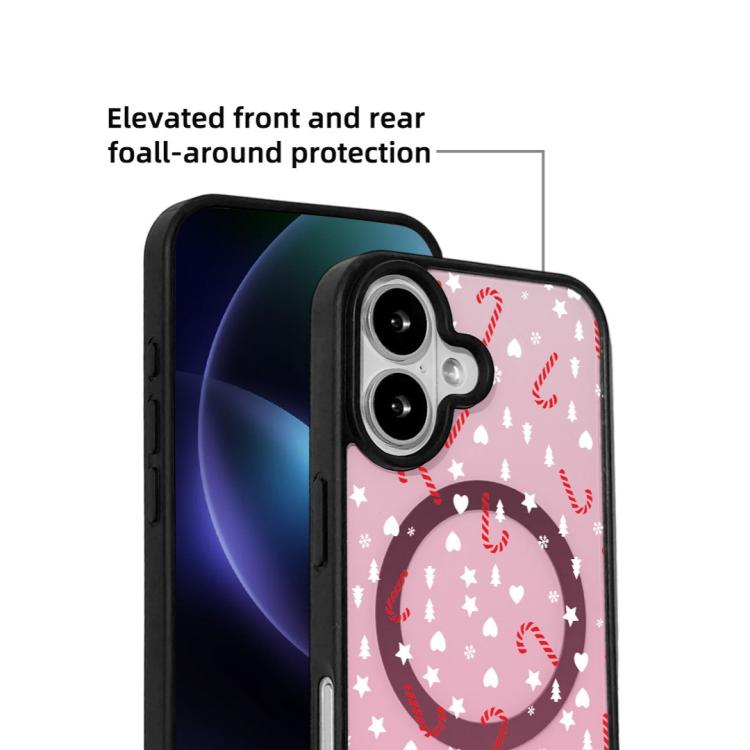For iPhone 17 Christmas Series Strong Magnetic Painted Black Edge Phone Case