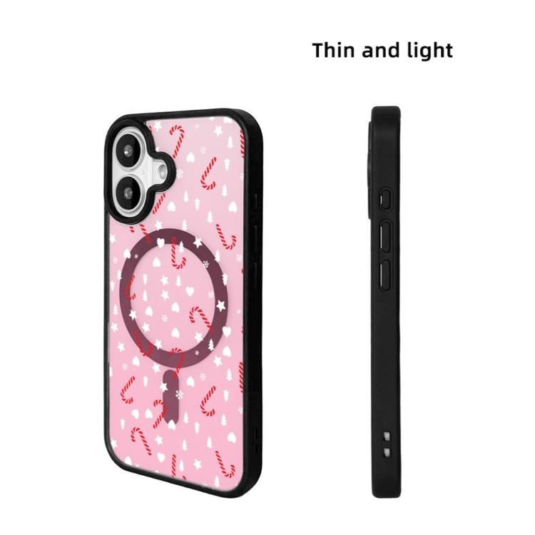 For iPhone 17 Christmas Series Strong Magnetic Painted Black Edge Phone Case