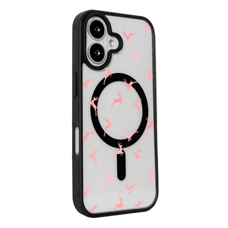 For iPhone 17 Christmas Series Strong Magnetic Painted Black Edge Phone Case
