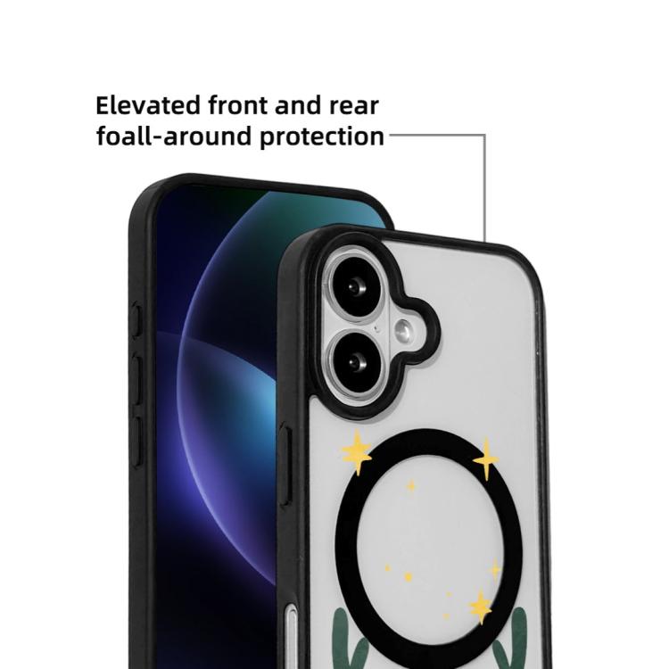 For iPhone 17 Christmas Series Strong Magnetic Painted Black Edge Phone Case