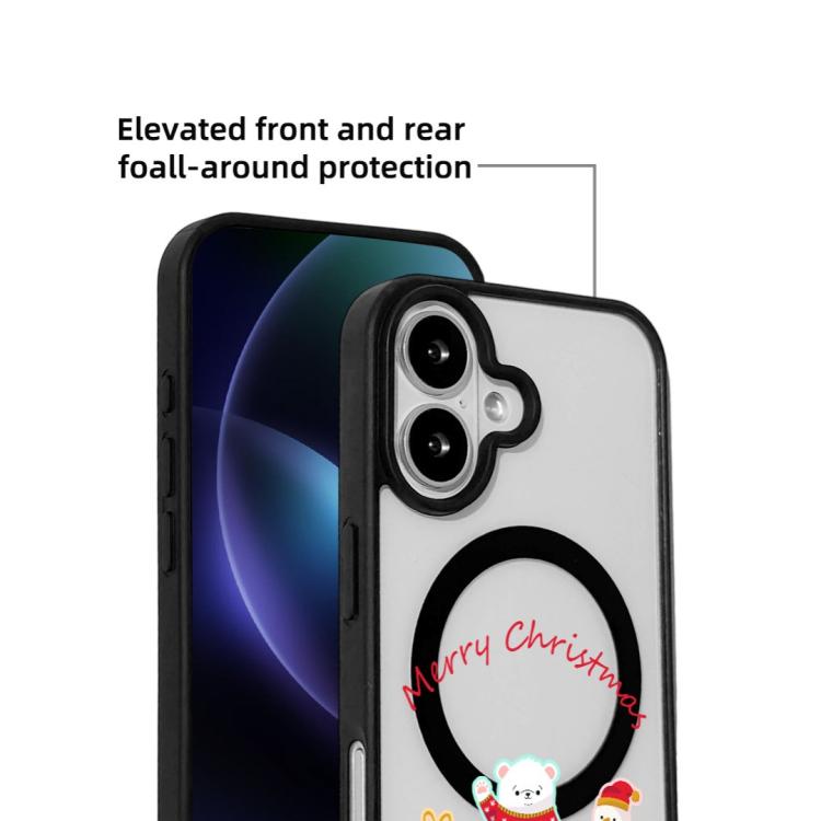 For iPhone 17 Christmas Series Strong Magnetic Painted Black Edge Phone Case