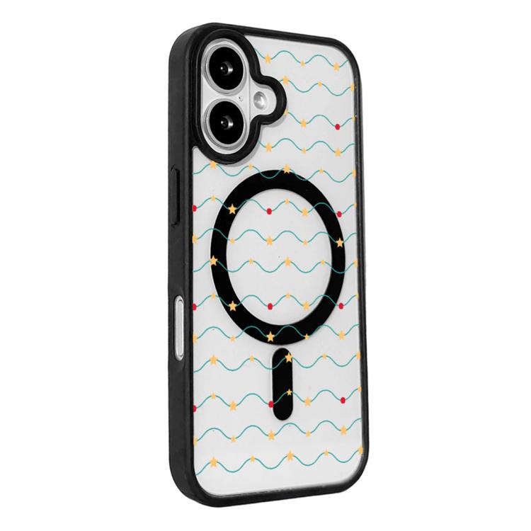 For iPhone 17 Christmas Series Strong Magnetic Painted Black Edge Phone Case