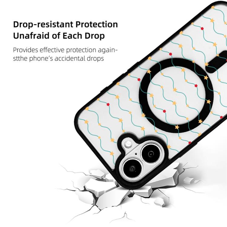For iPhone 17 Christmas Series Strong Magnetic Painted Black Edge Phone Case