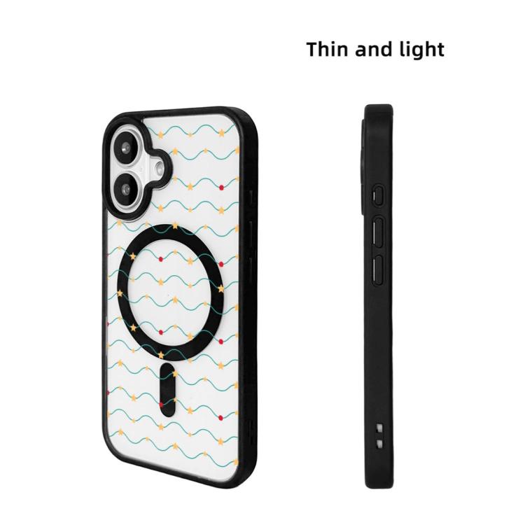 For iPhone 17 Christmas Series Strong Magnetic Painted Black Edge Phone Case
