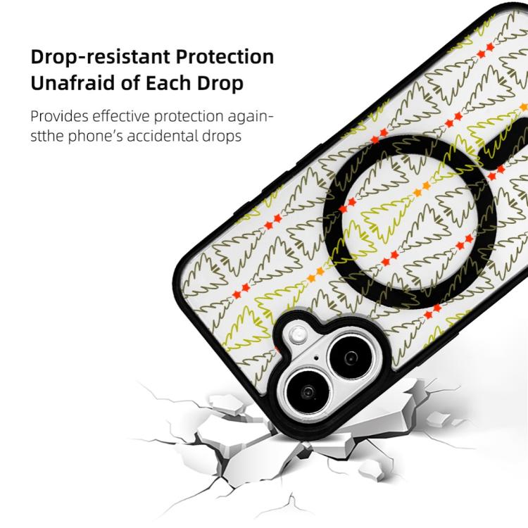 For iPhone 17 Christmas Series Strong Magnetic Painted Black Edge Phone Case