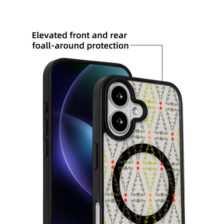 For iPhone 17 Christmas Series Strong Magnetic Painted Black Edge Phone Case