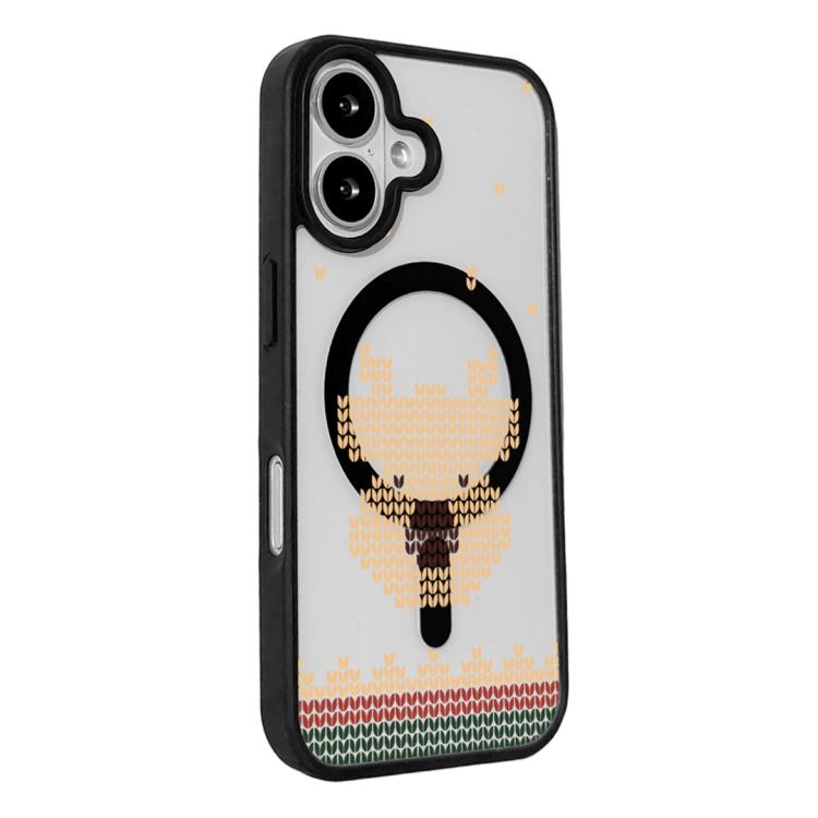 For iPhone 17 Christmas Series Strong Magnetic Painted Black Edge Phone Case