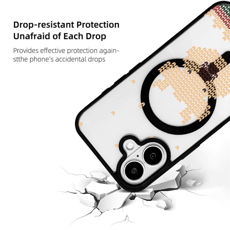 For iPhone 17 Christmas Series Strong Magnetic Painted Black Edge Phone Case